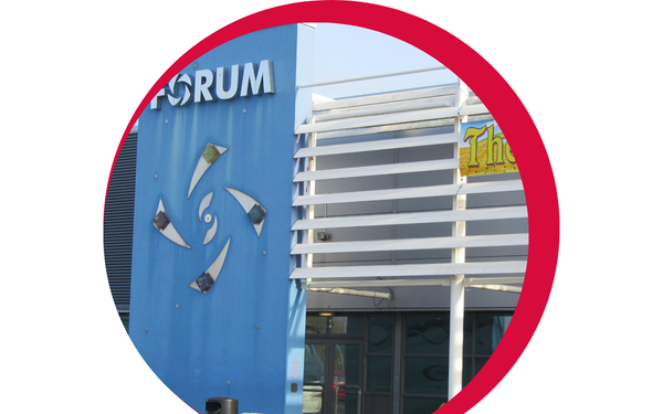 External image of Forum Centre in pink circle