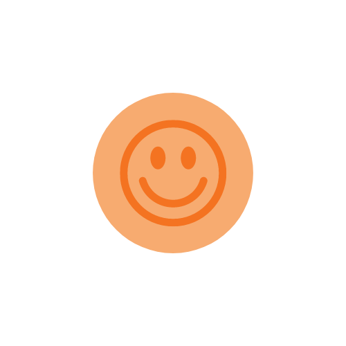 Orange smiley face icon graphic