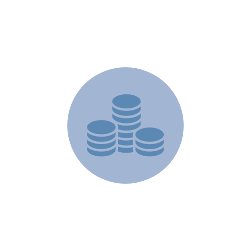 Blue coins icon
