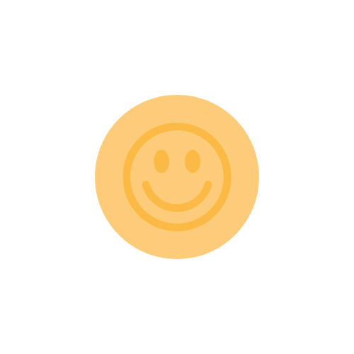 Yellow circle with smiley face graphic icon