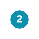 Decorative blue circle with number 2