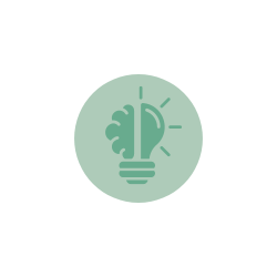 green light bulb brain skills icon