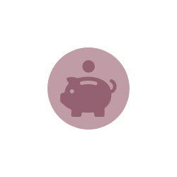 purple piggybank icon