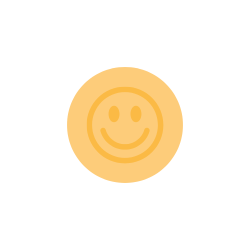Yellow circle with smiley face graphic icon