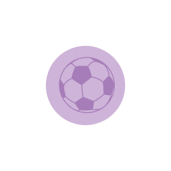 Purple circle graphic with purple football icon